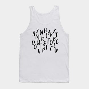 Abstract Black & White Alphabet Tank Top